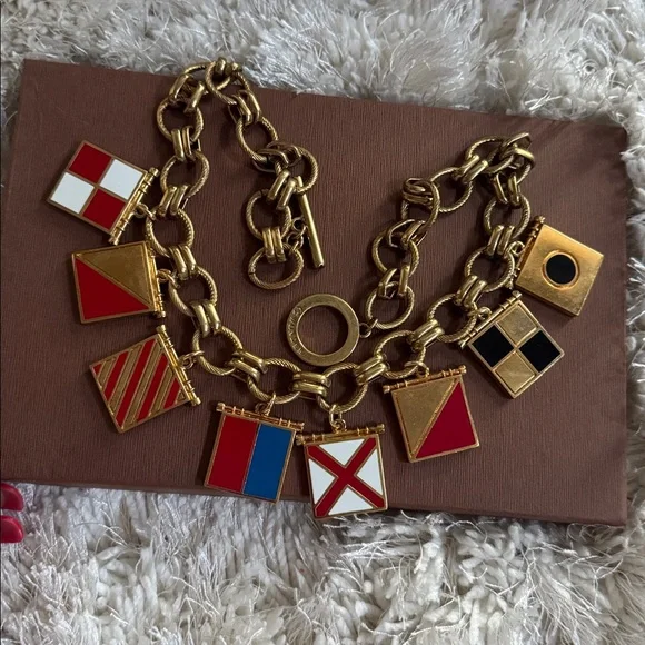 C. Wonder Vintage Nautical Flag Statement Necklace